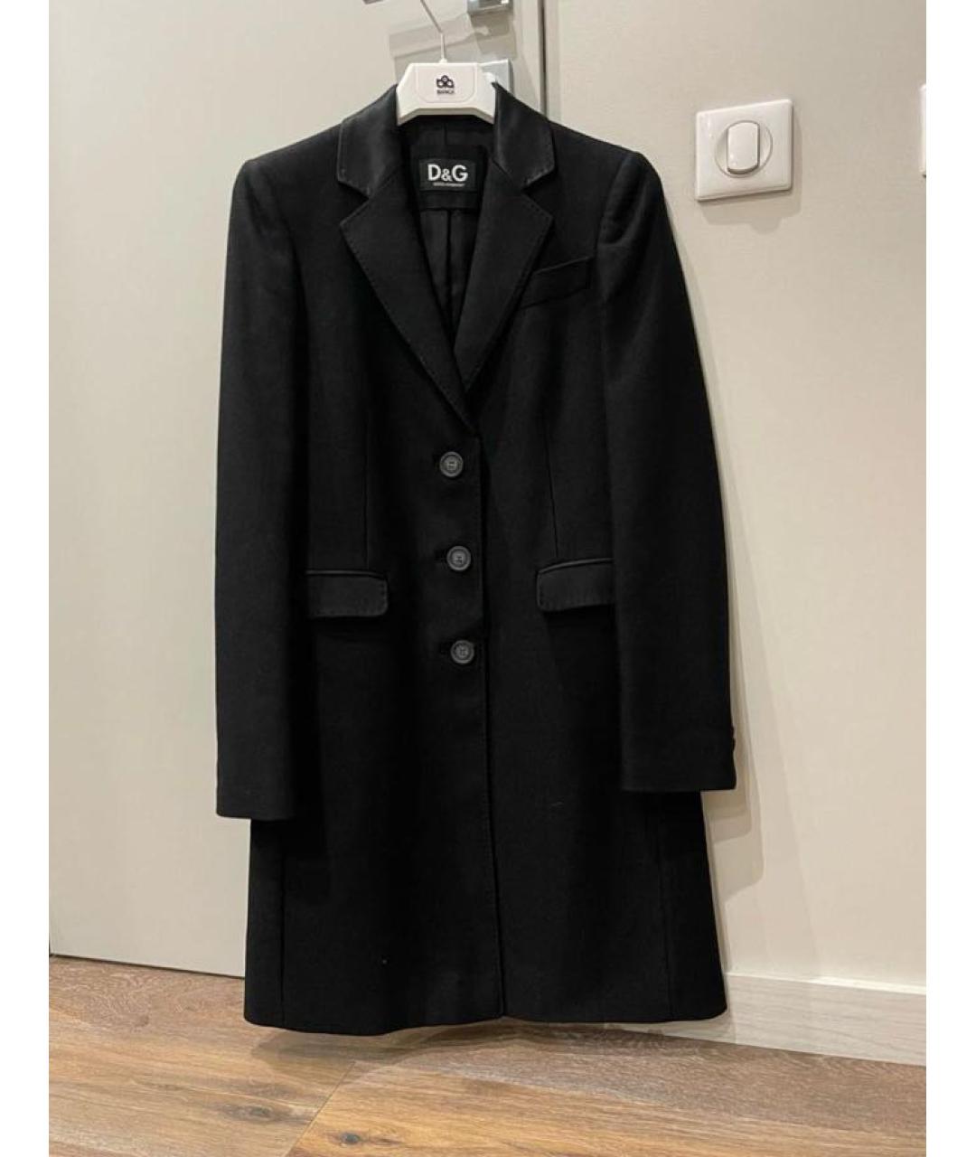 DOLCE&GABBANA Черное шерстяное пальто, фото 7