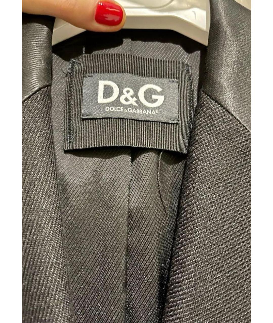 DOLCE&GABBANA Черное шерстяное пальто, фото 2