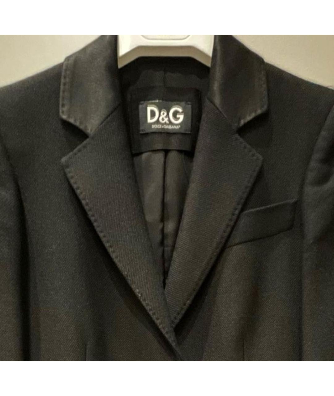 DOLCE&GABBANA Черное шерстяное пальто, фото 3