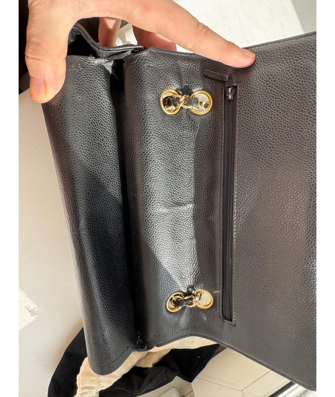 CHANEL Черная кожаная сумка через плечо, фото 4