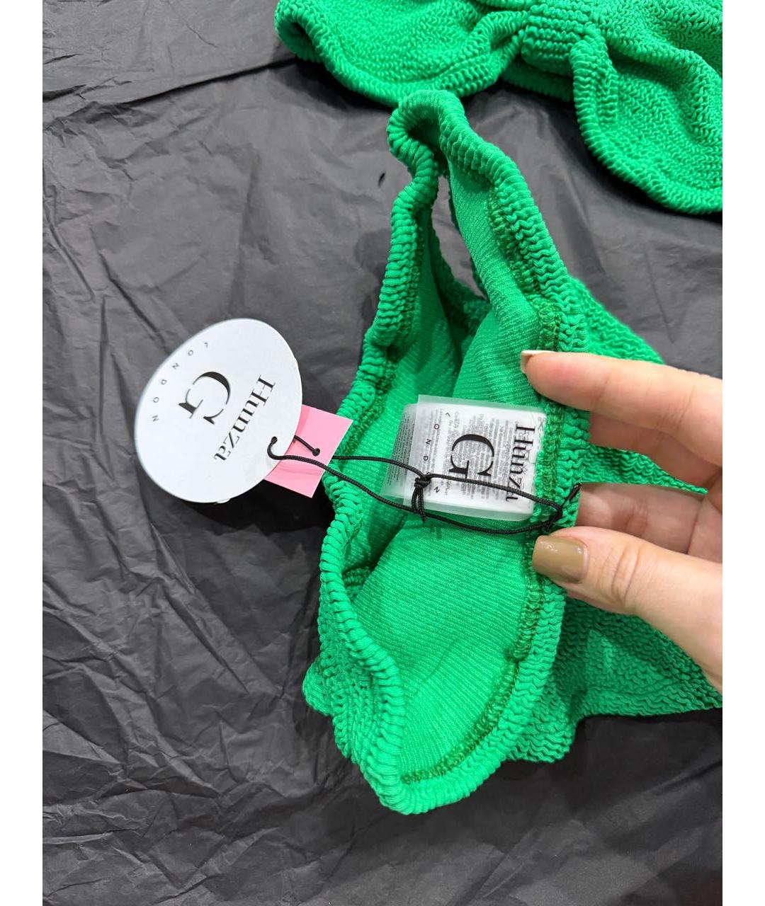 HUNZA G Зеленый купальник, фото 3