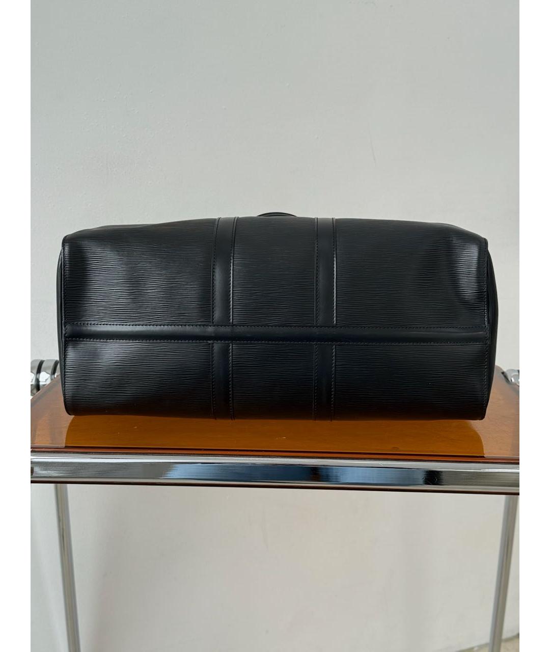 LOUIS VUITTON Черная кожаная дорожная/спортивная сумка, фото 5