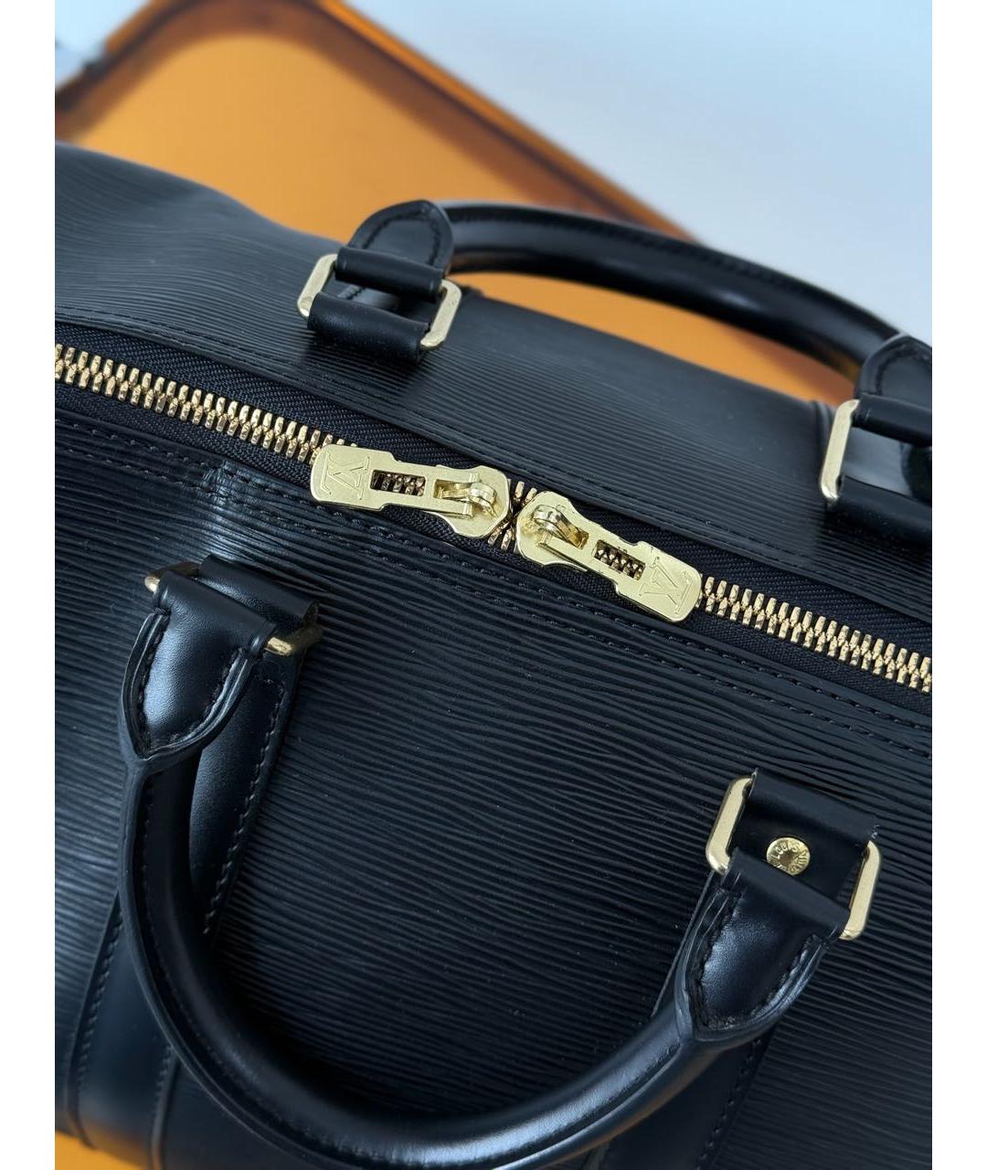 LOUIS VUITTON Черная кожаная дорожная/спортивная сумка, фото 8