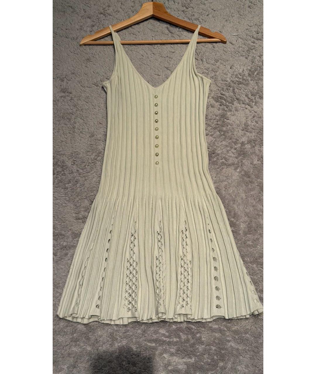 CHANEL Бирюзовое хлопковое коктейльное платье, фото 7