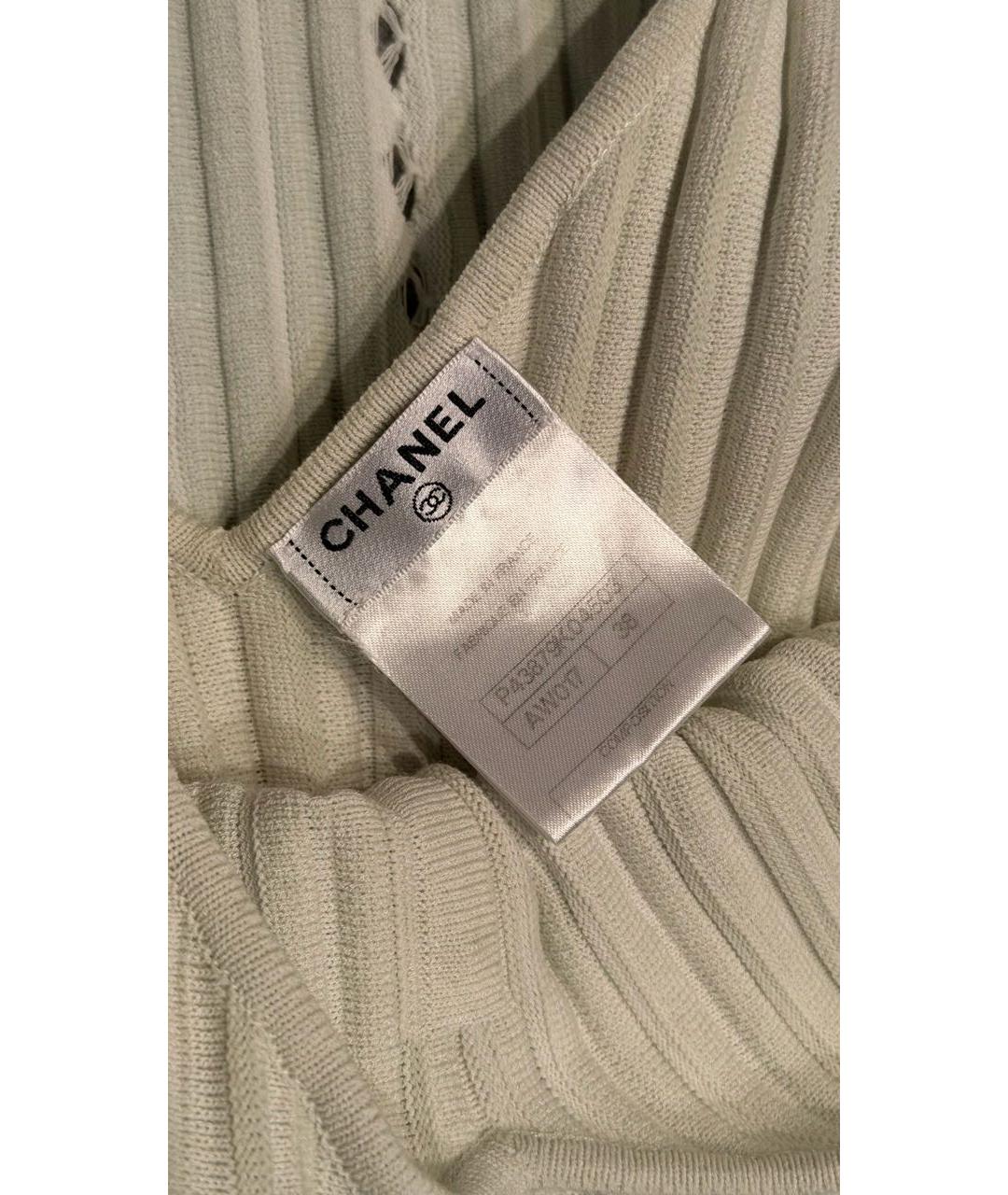 CHANEL Бирюзовое хлопковое коктейльное платье, фото 4