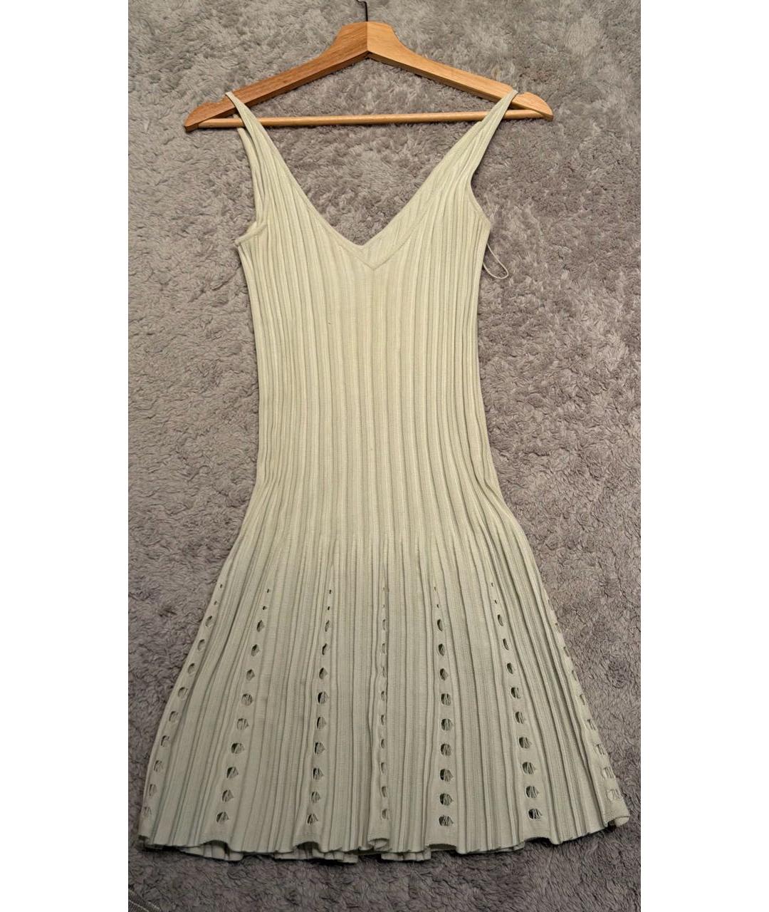 CHANEL Бирюзовое хлопковое коктейльное платье, фото 2