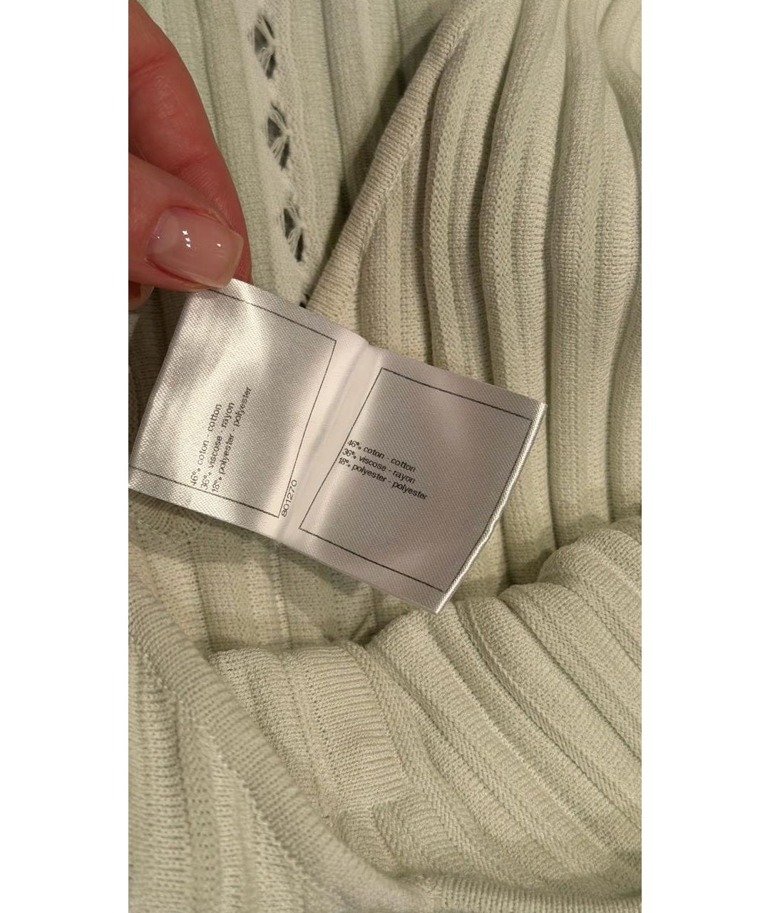 CHANEL Бирюзовое хлопковое коктейльное платье, фото 5