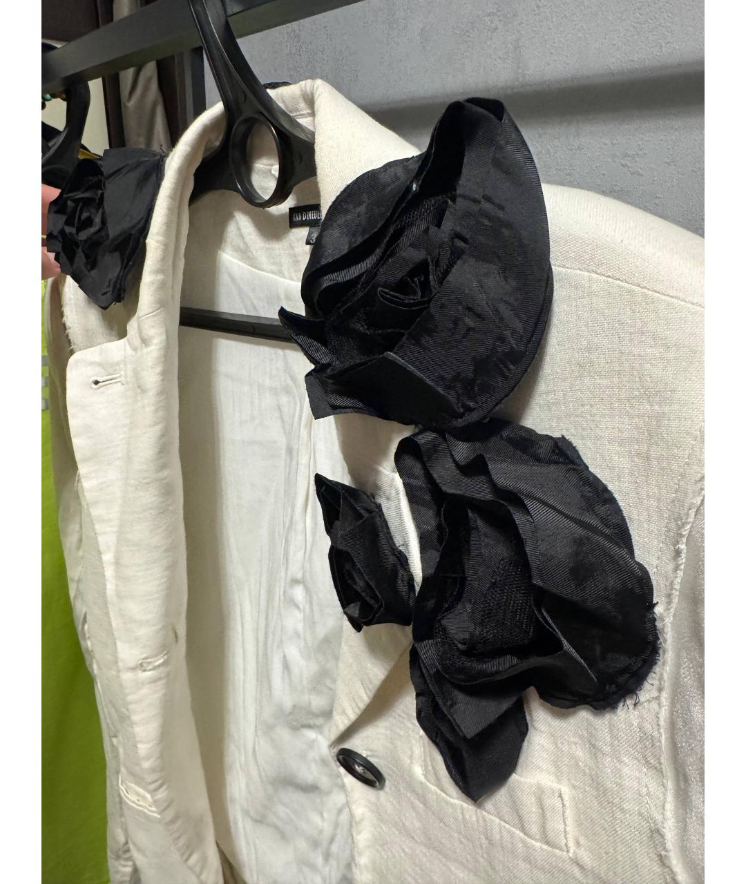 ANN DEMEULEMEESTER Бежевый атласный жакет/пиджак, фото 3