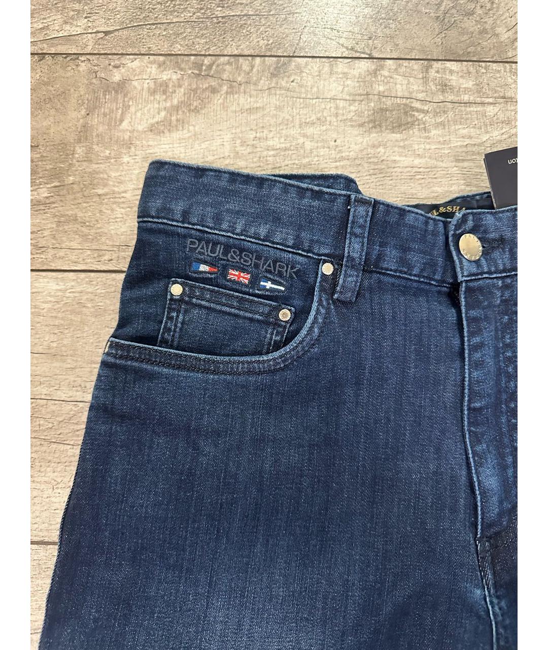 PAUL & SHARK Темно-синие хлопковые прямые джинсы, фото 4