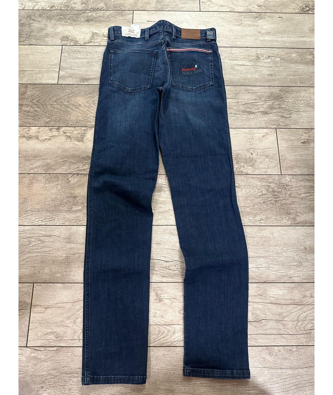 PAUL & SHARK Темно-синие хлопковые прямые джинсы, фото 2