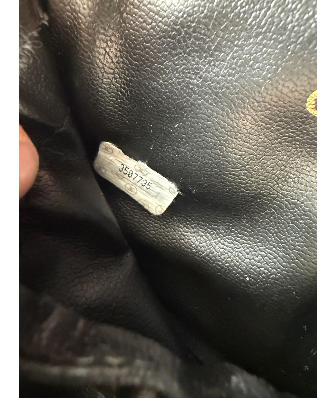 CHANEL Черная кожаная сумка с короткими ручками, фото 8