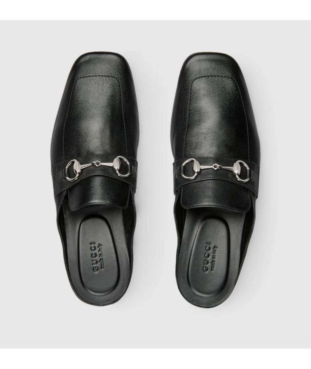 GUCCI Черные кожаные мюли, фото 4
