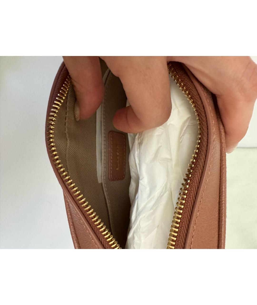 BURBERRY Коричневая тканевая сумка через плечо, фото 5