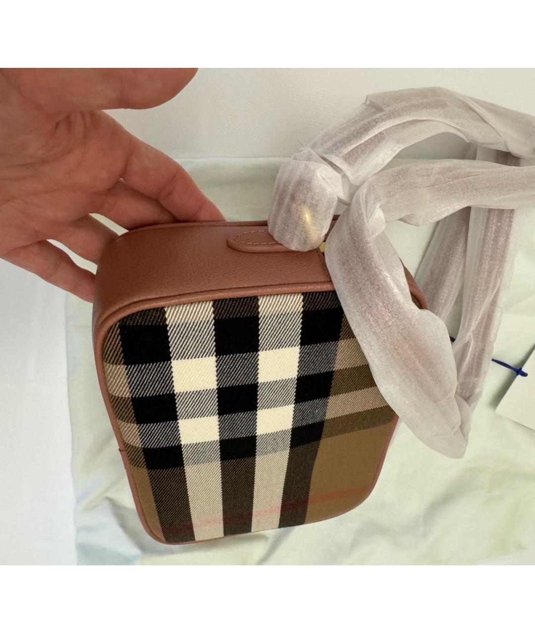 BURBERRY Коричневая тканевая сумка через плечо, фото 2