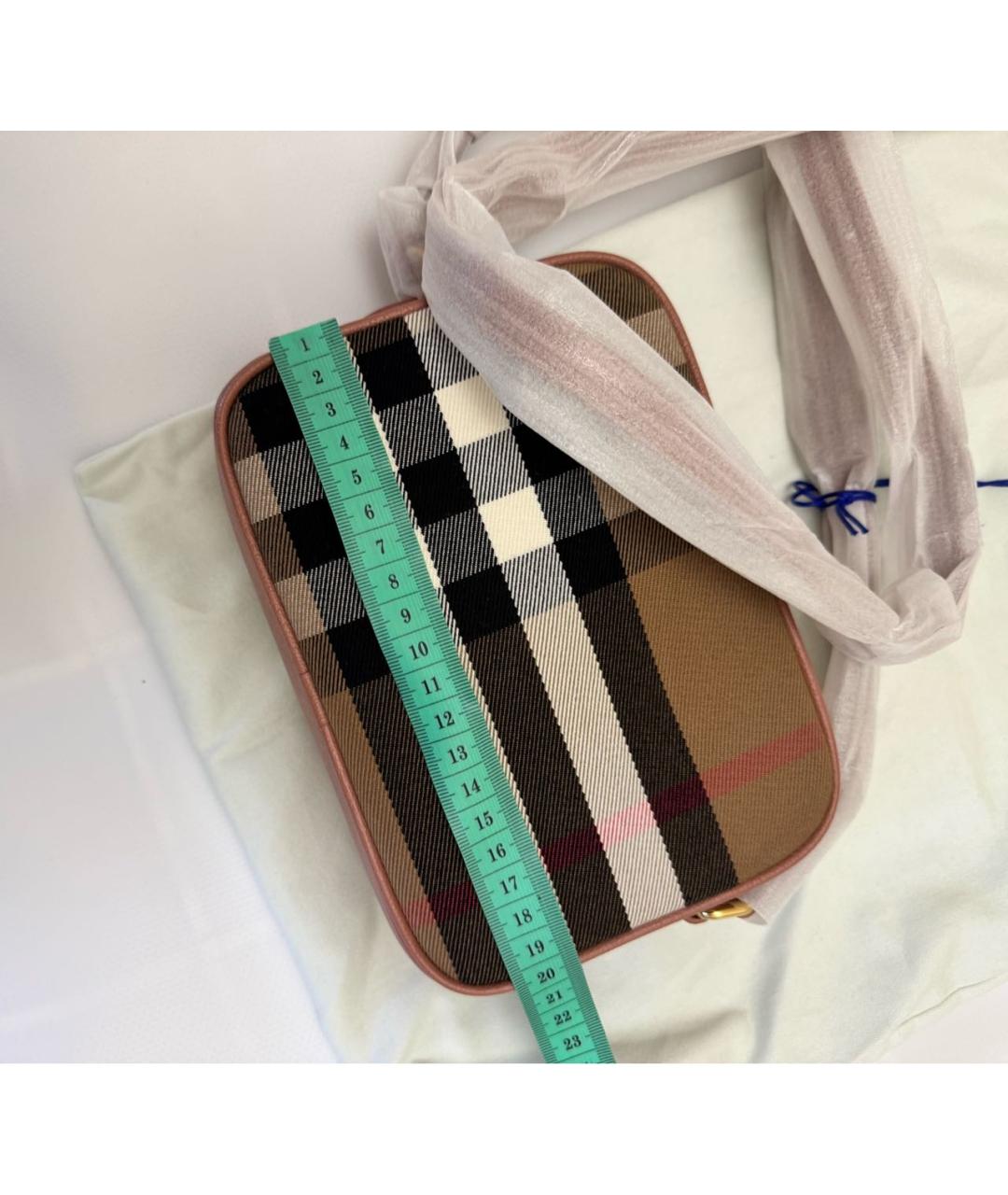 BURBERRY Коричневая тканевая сумка через плечо, фото 3