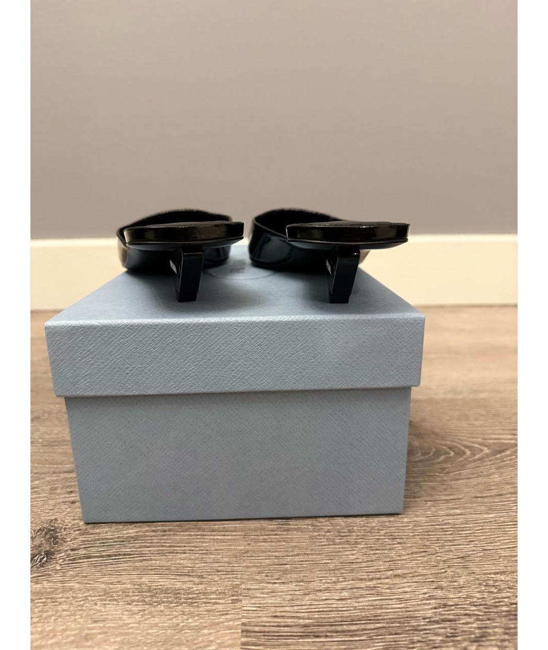 PRADA Черные мюли из лакированной кожи, фото 3