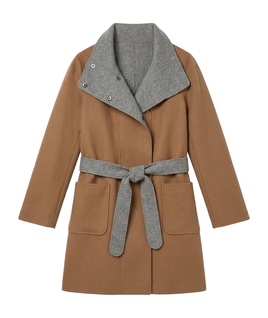 'S MAX MARA Коричневое шерстяное пальто, фото 1