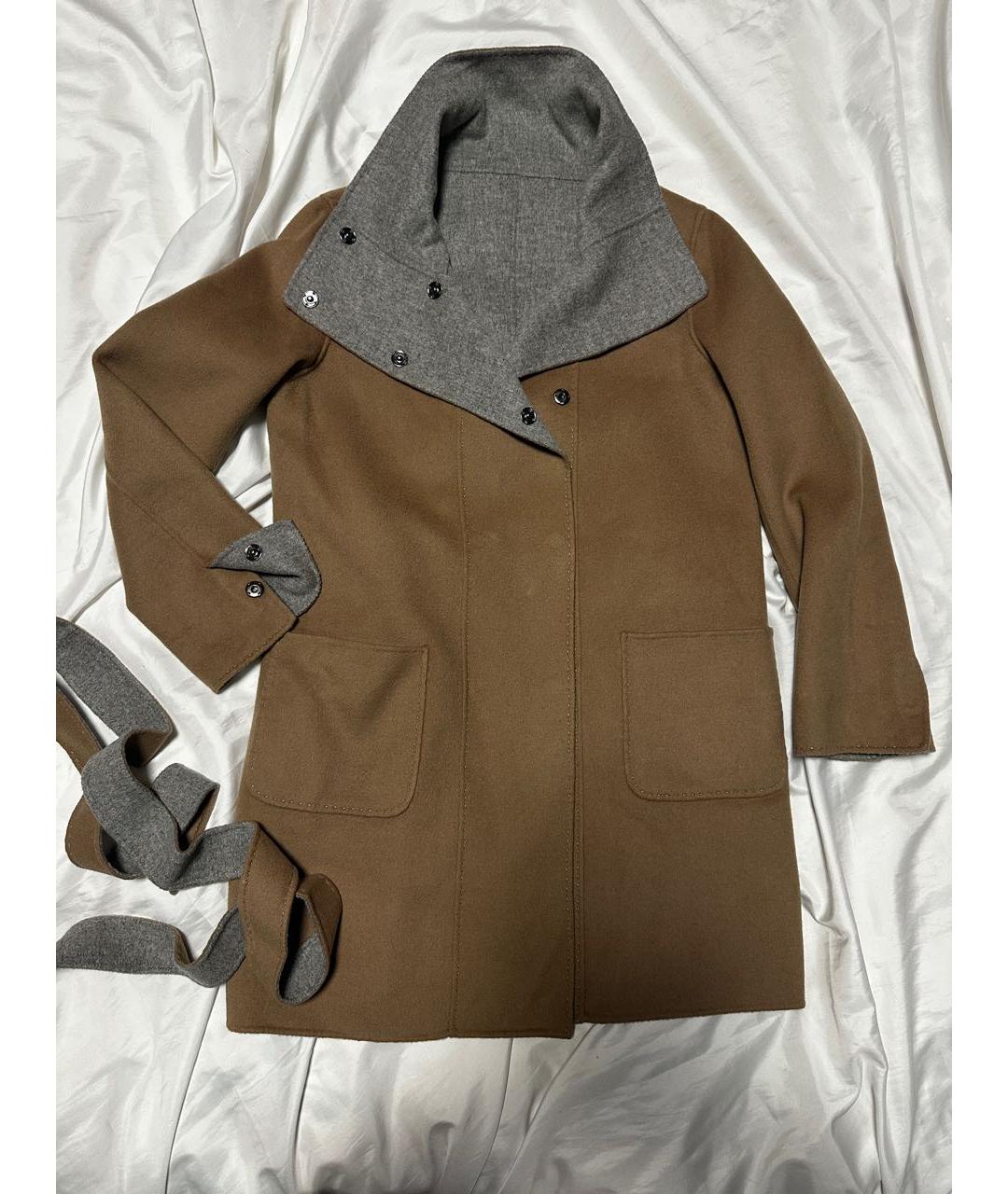 'S MAX MARA Коричневое шерстяное пальто, фото 9