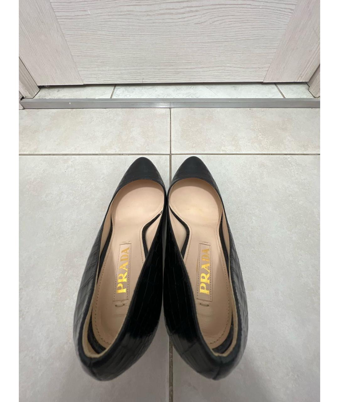 PRADA Черные кожаные туфли, фото 3