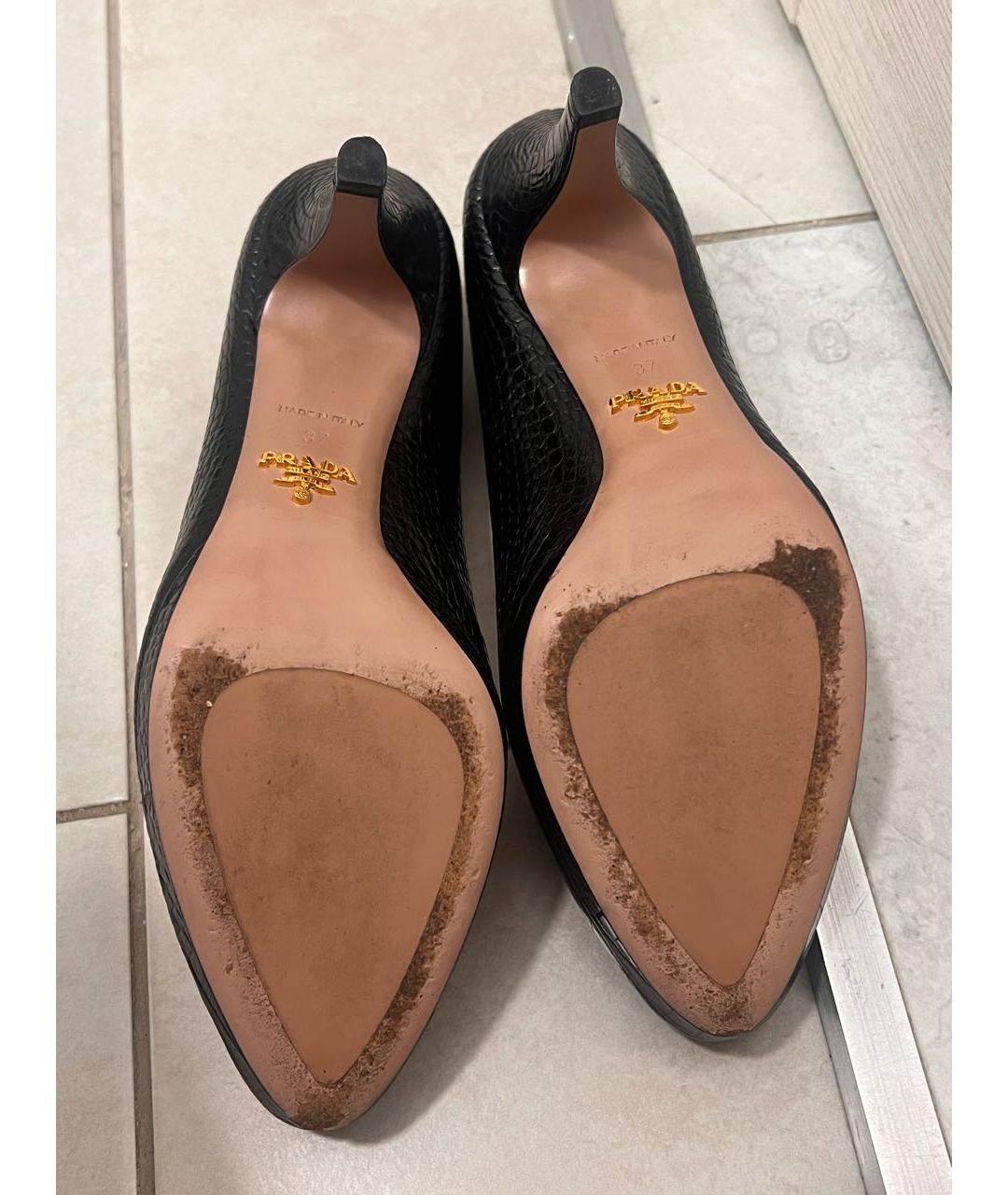 PRADA Черные кожаные туфли, фото 5