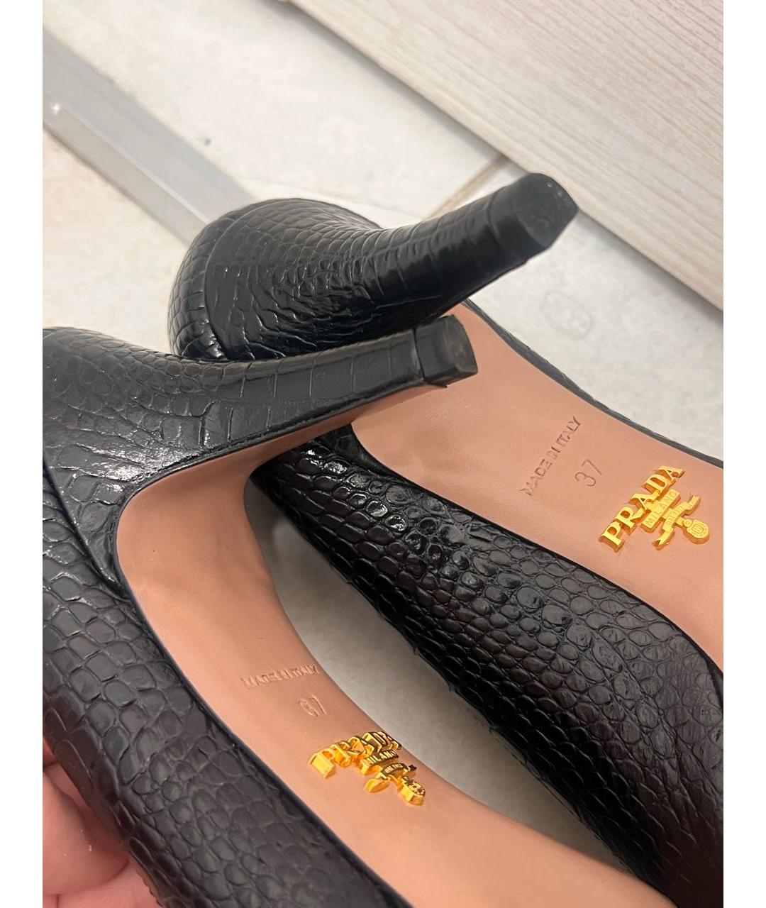 PRADA Черные кожаные туфли, фото 6