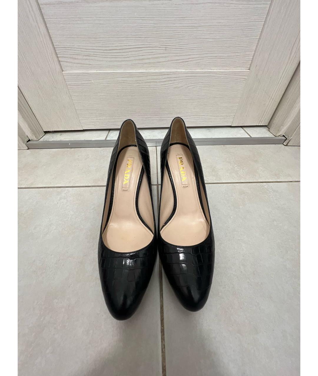 PRADA Черные кожаные туфли, фото 2