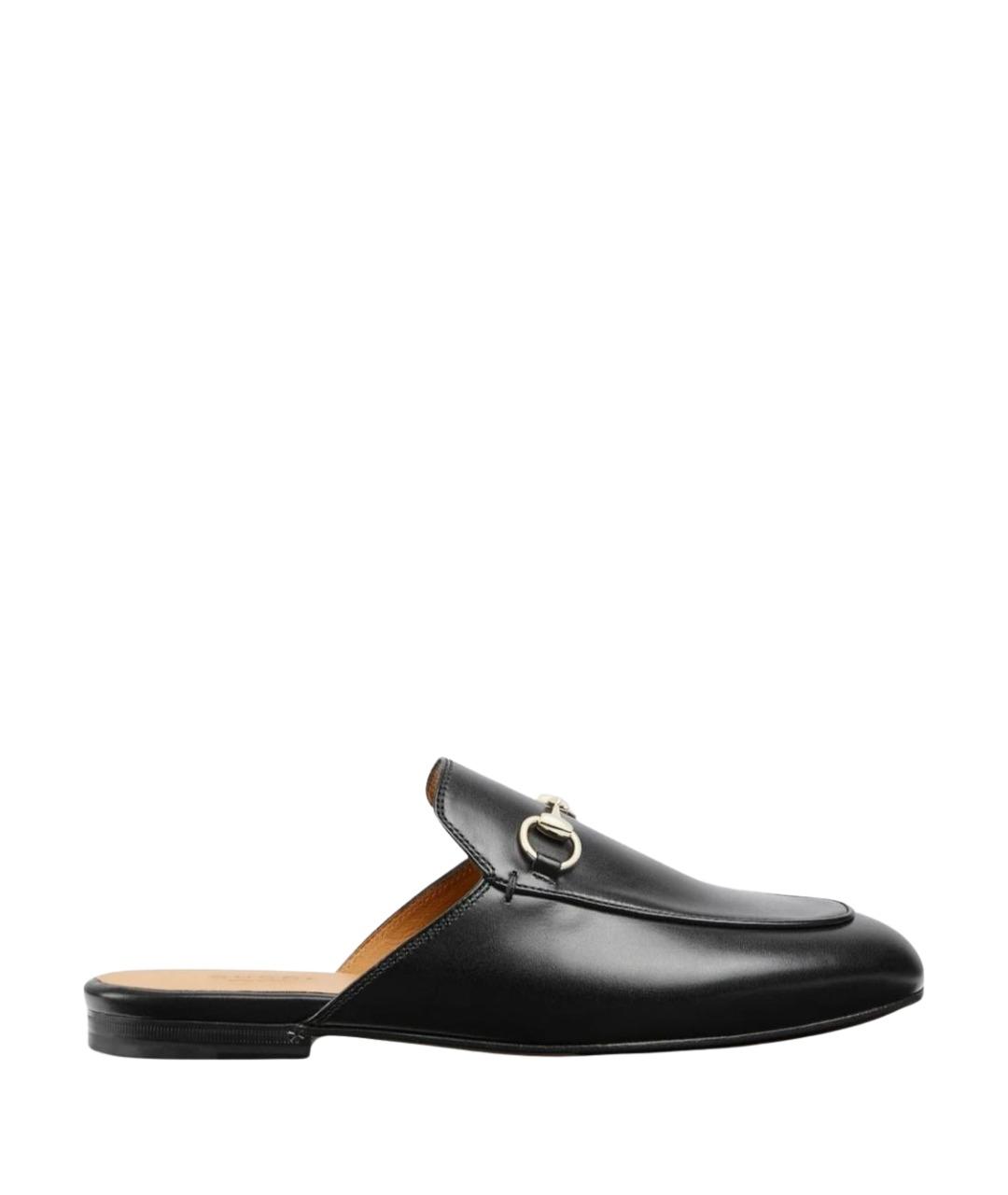 GUCCI Черные кожаные мюли, фото 1