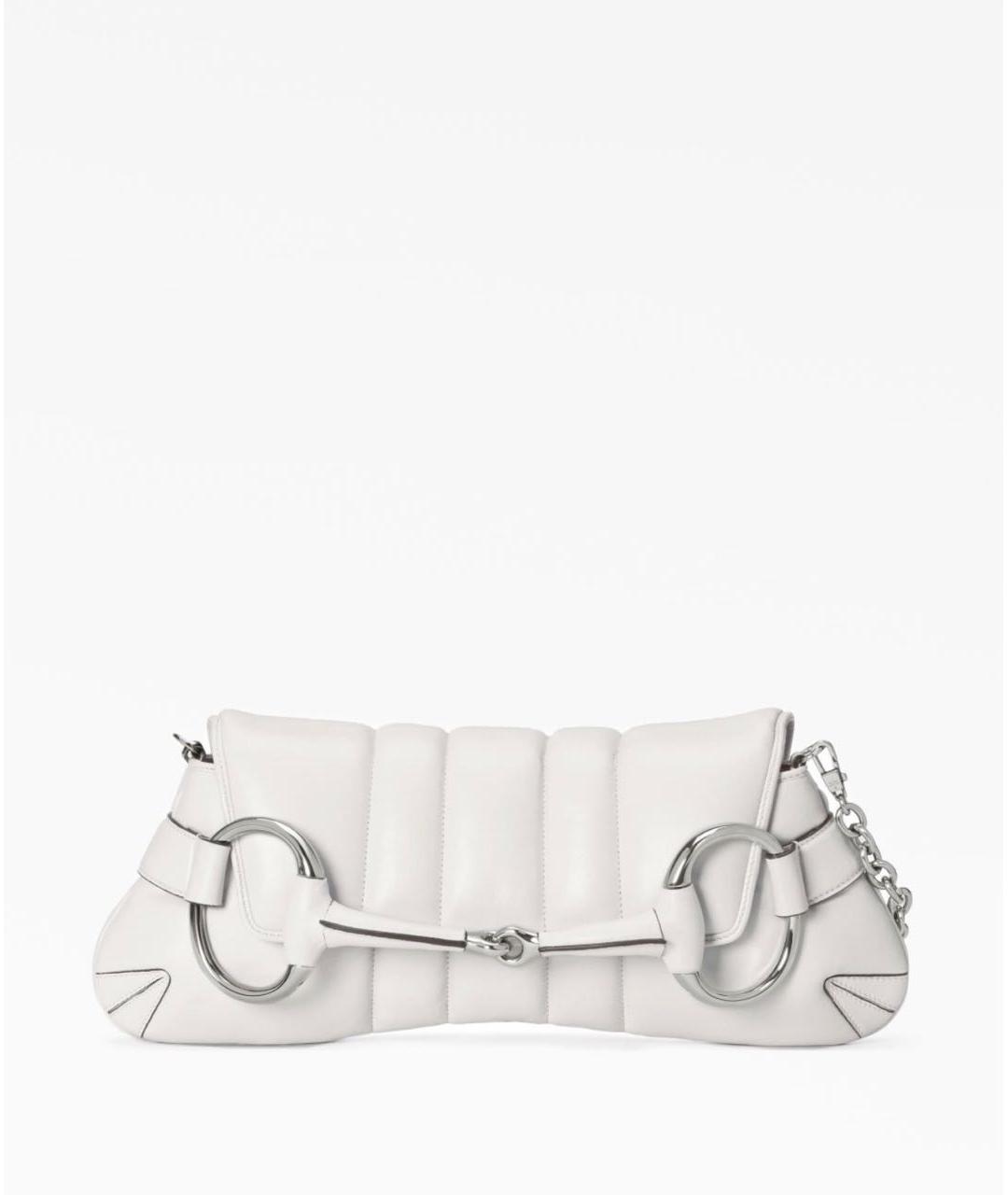 GUCCI Белая кожаная сумка с короткими ручками, фото 9