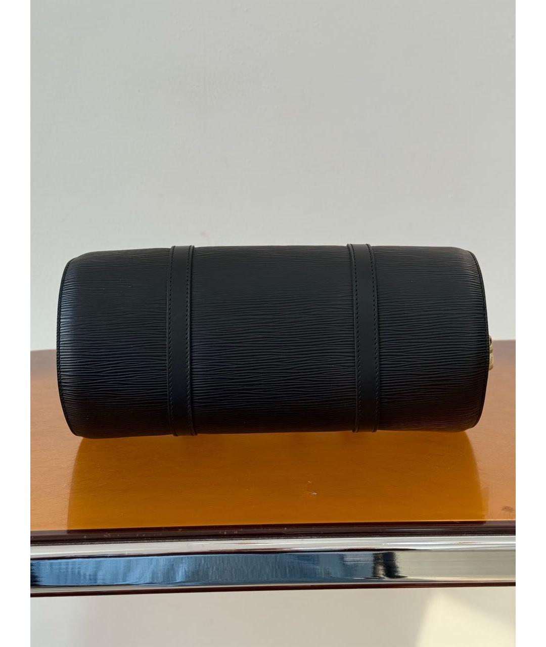 LOUIS VUITTON Черная кожаная сумка с короткими ручками, фото 6