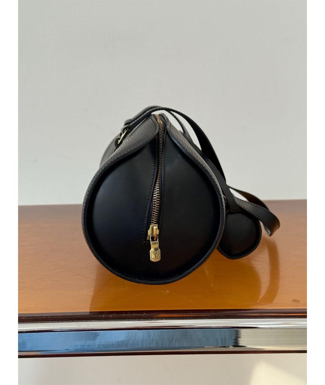 LOUIS VUITTON Черная кожаная сумка с короткими ручками, фото 3