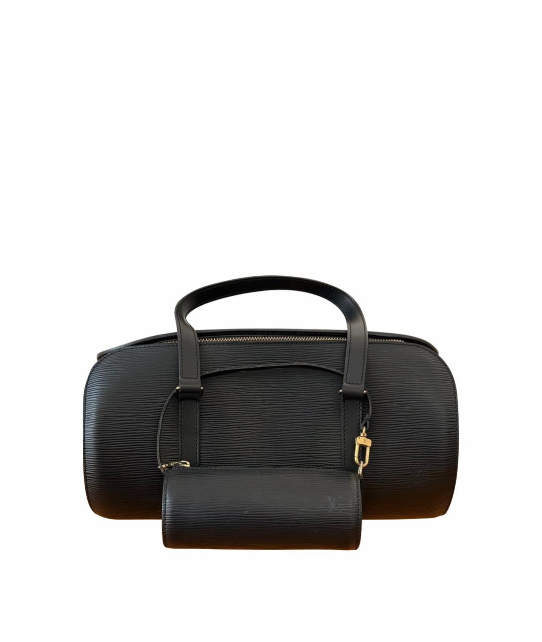 LOUIS VUITTON Черная кожаная сумка с короткими ручками, фото 1