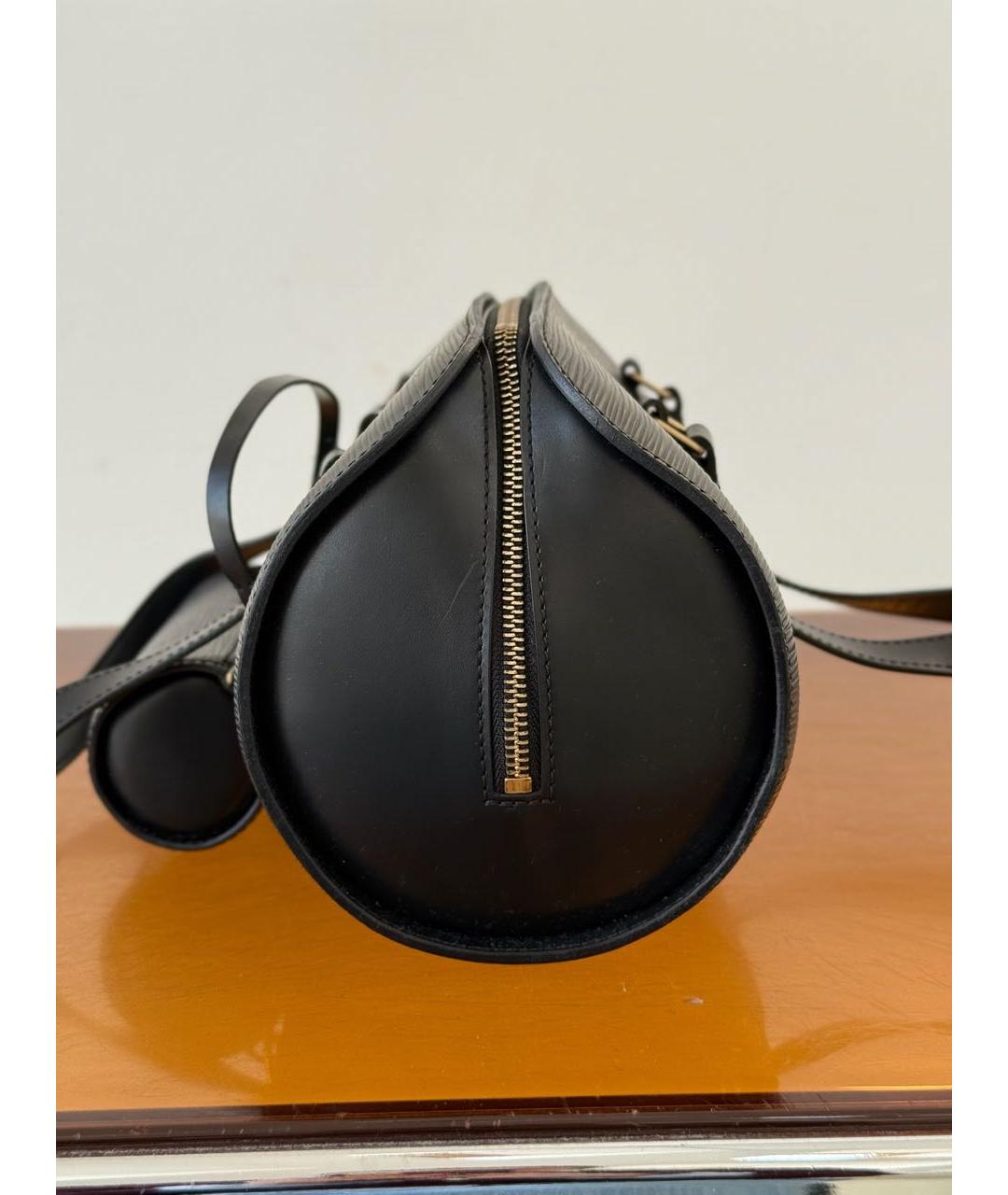 LOUIS VUITTON Черная кожаная сумка с короткими ручками, фото 2