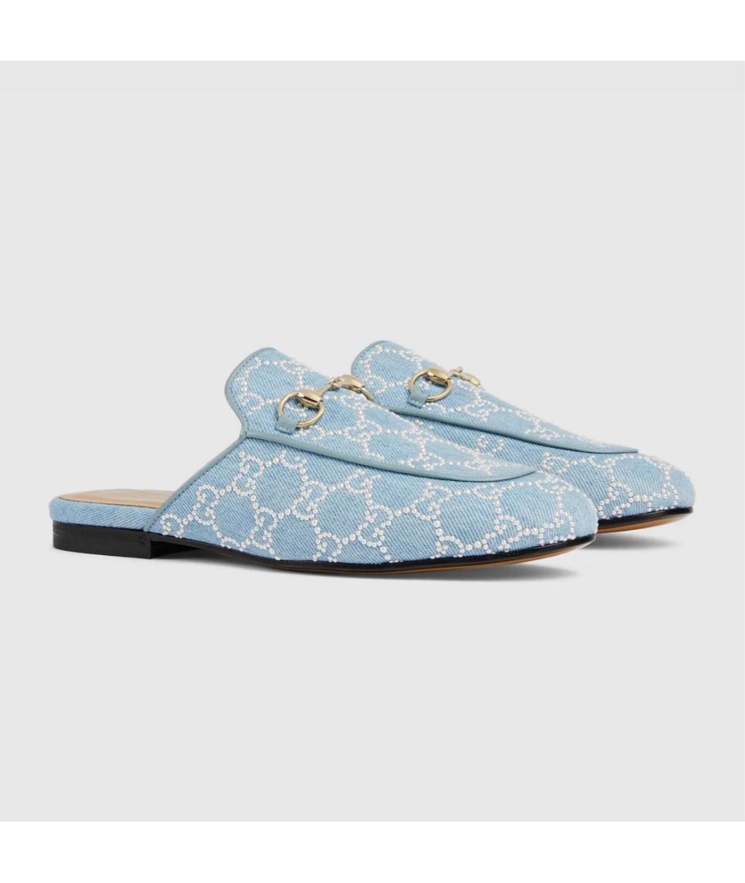 GUCCI Голубые мюли, фото 2