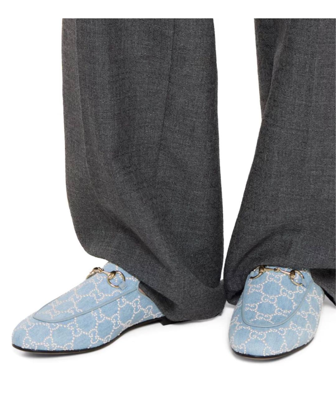 GUCCI Голубые мюли, фото 3