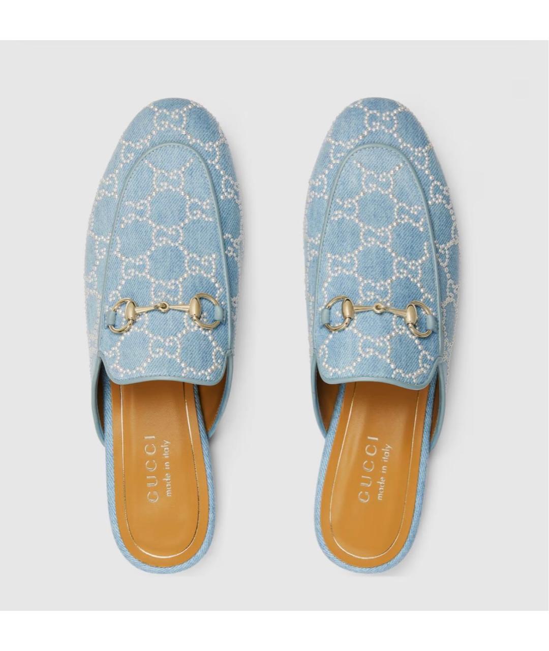 GUCCI Голубые мюли, фото 6