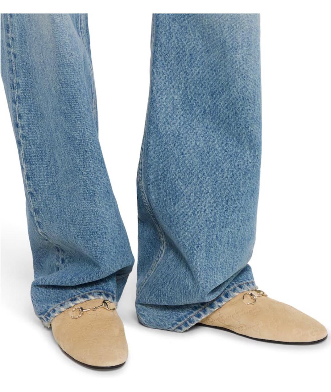 GUCCI Бежевые замшевые мюли, фото 3