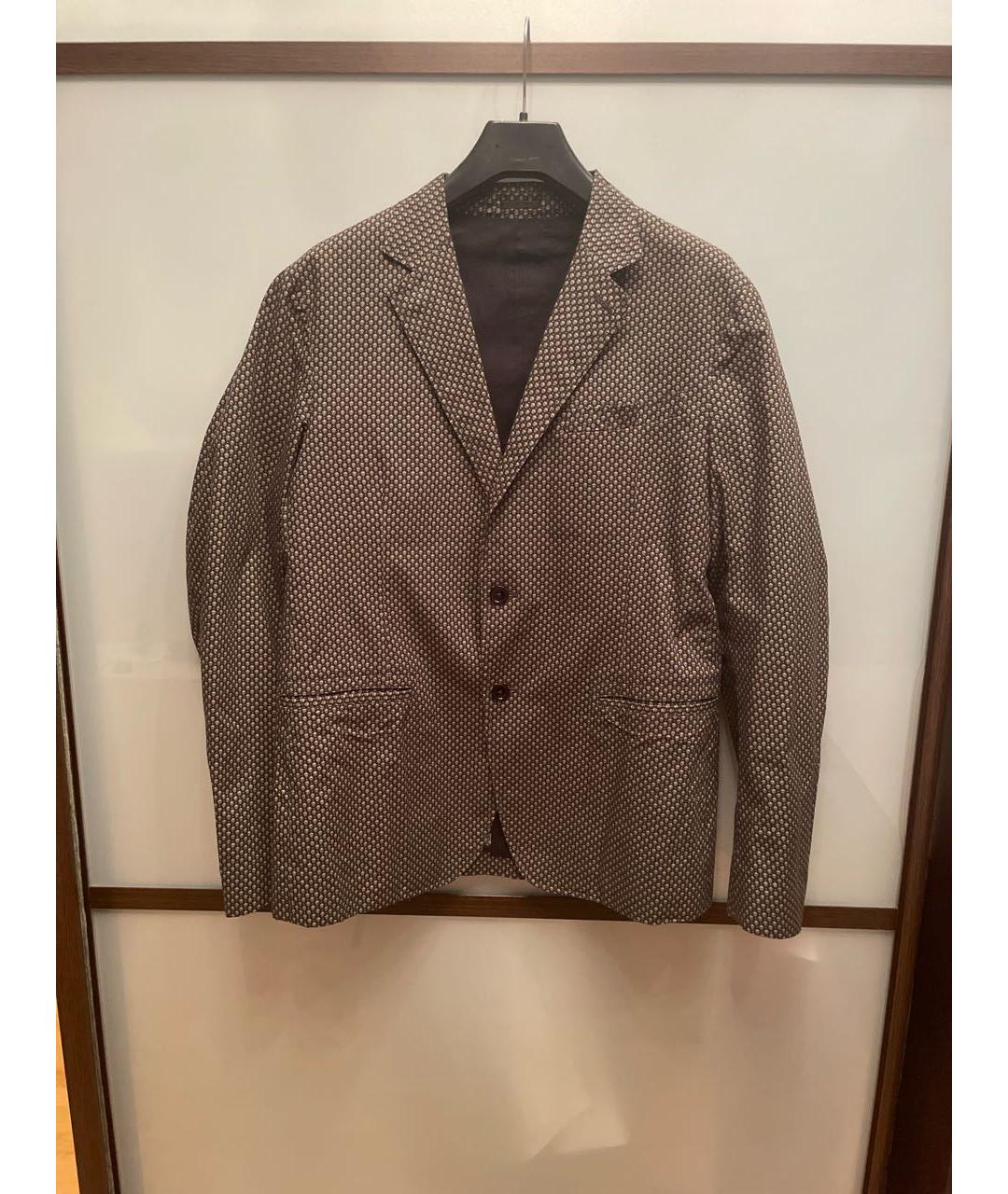 ALEXANDER MCQUEEN Коричневый хлопковый пиджак, фото 7