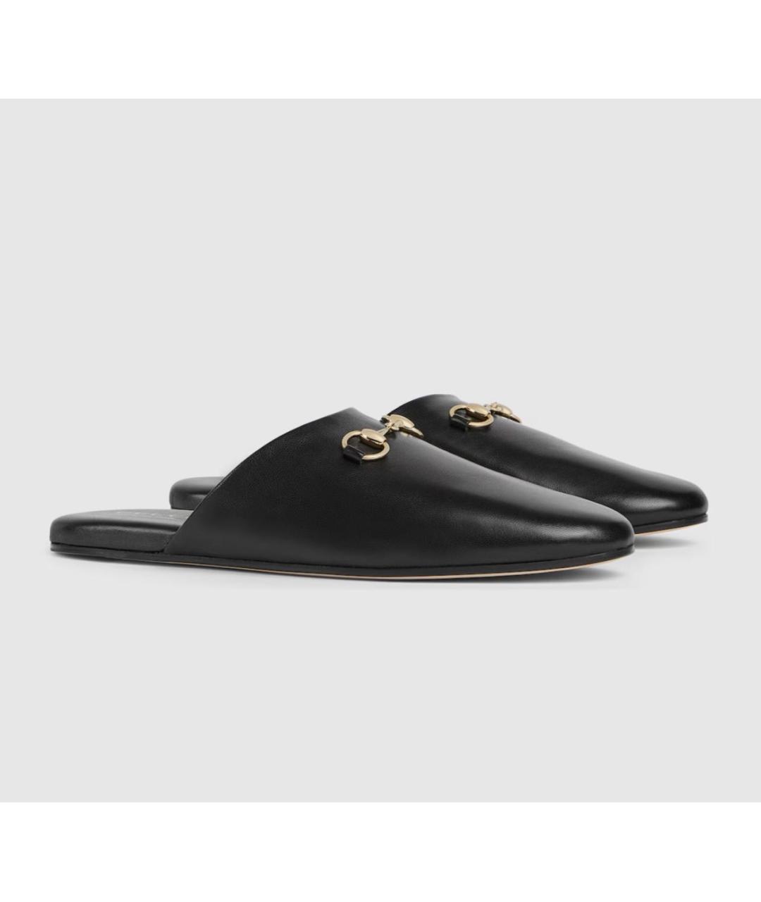 GUCCI Черные кожаные мюли, фото 2