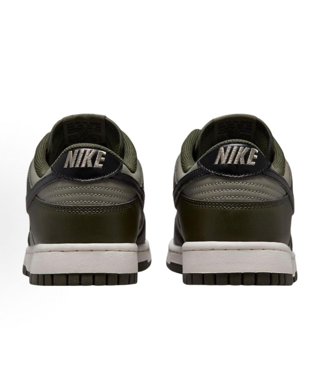 NIKE Хаки кожаные низкие кроссовки / кеды, фото 4