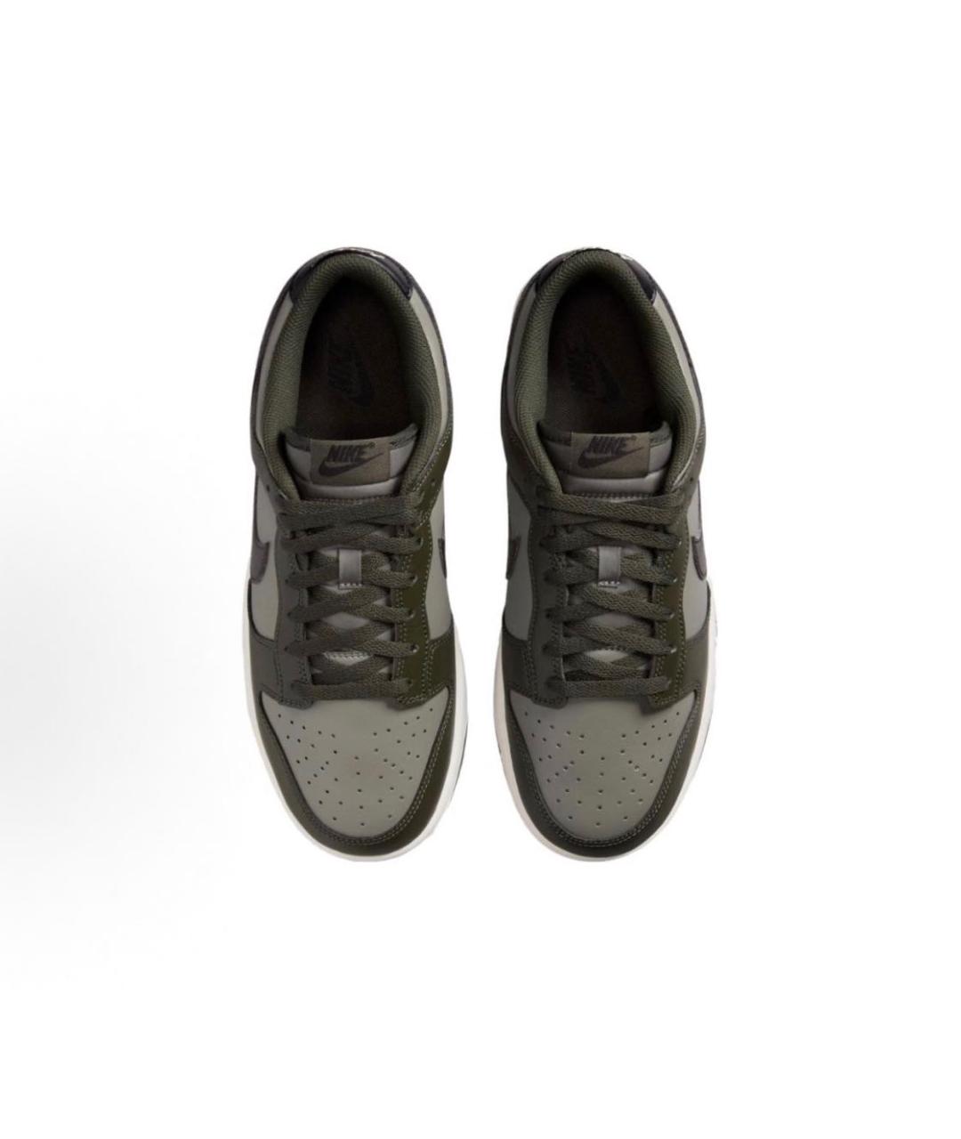 NIKE Хаки кожаные низкие кроссовки / кеды, фото 3