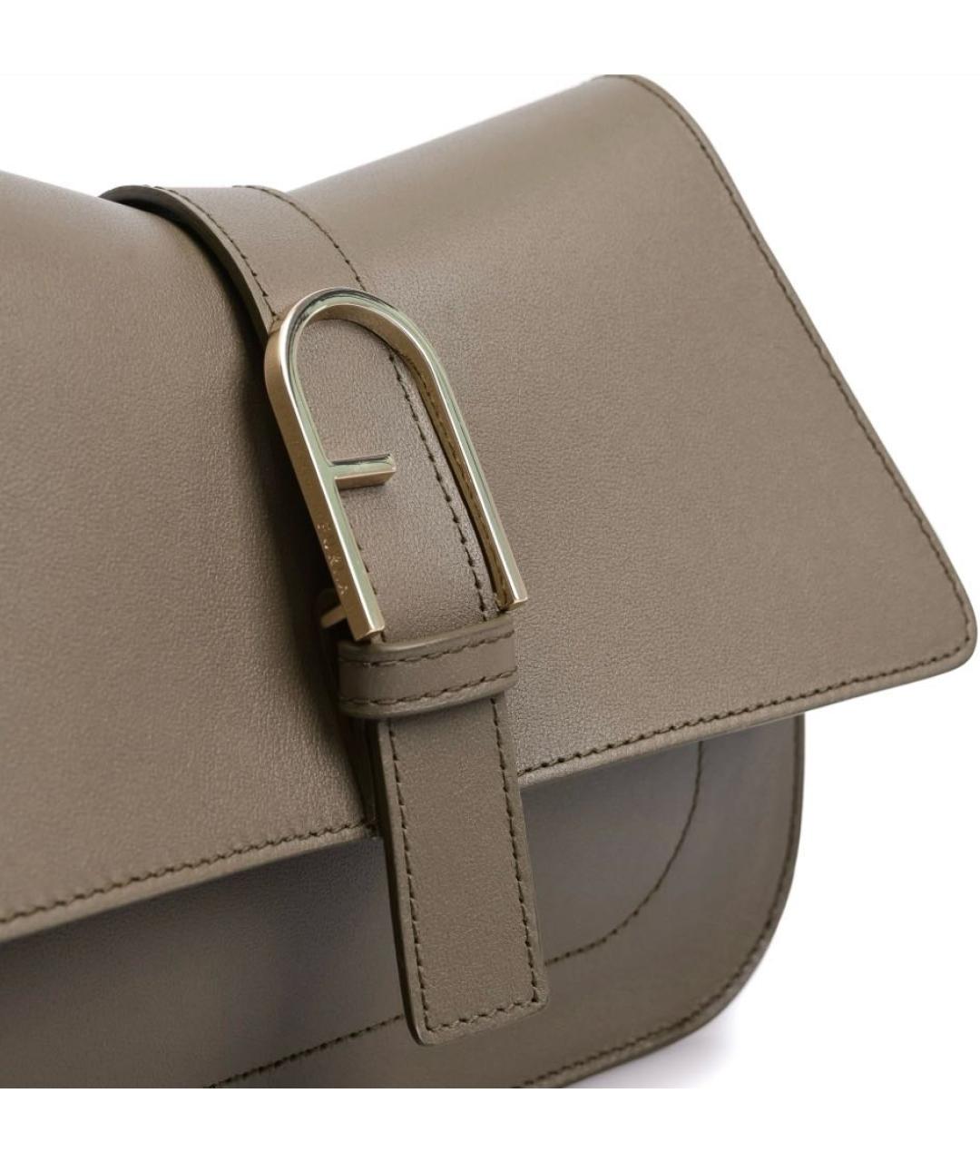 FURLA Хаки кожаная сумка через плечо, фото 2