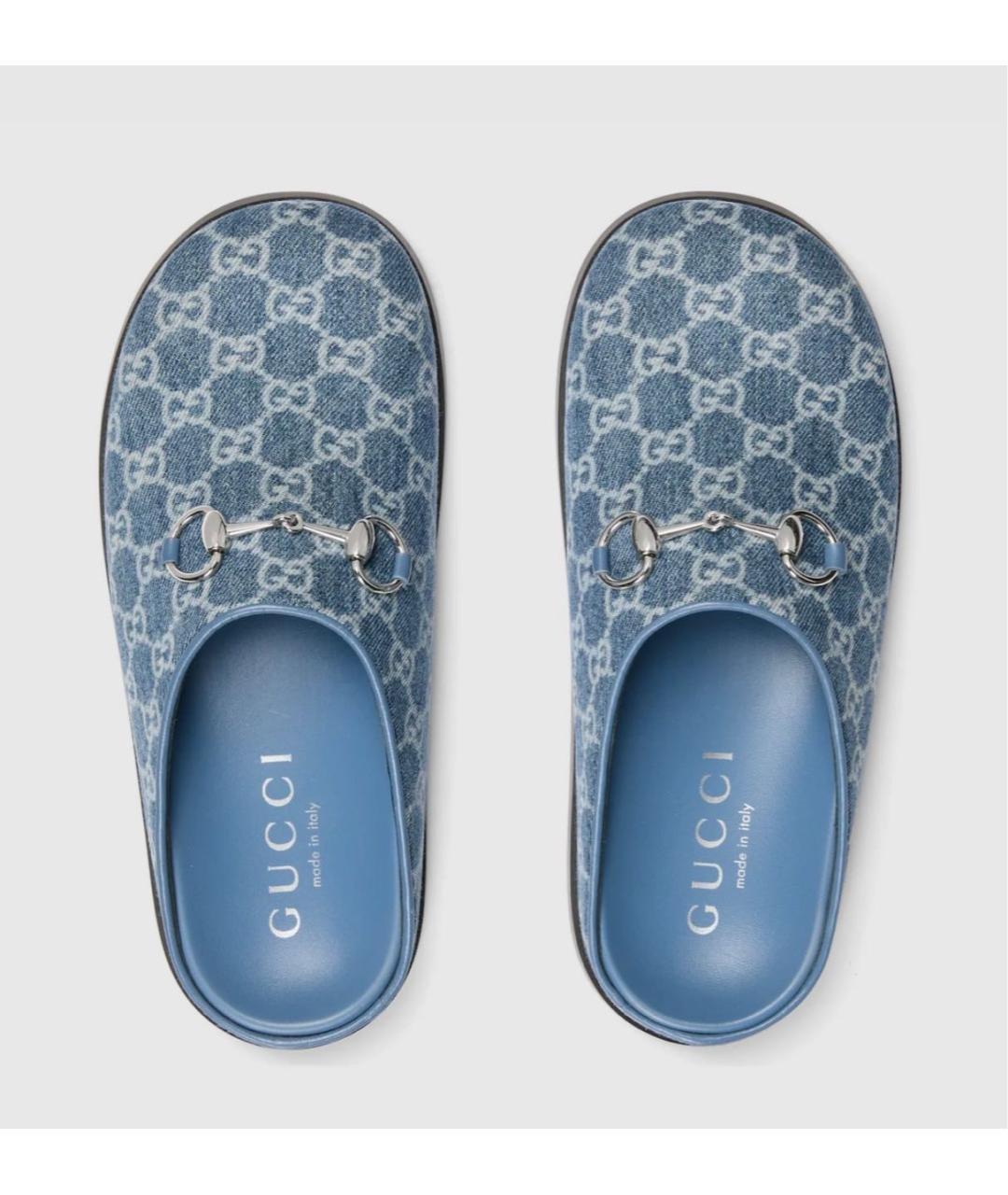 GUCCI Голубые мюли, фото 5