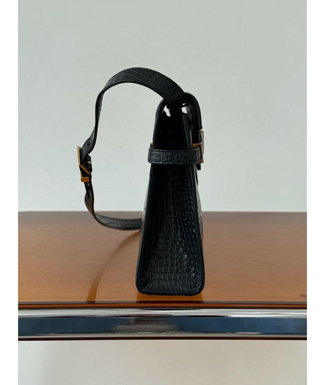 SAINT LAURENT Зеленая кожаная сумка через плечо, фото 3