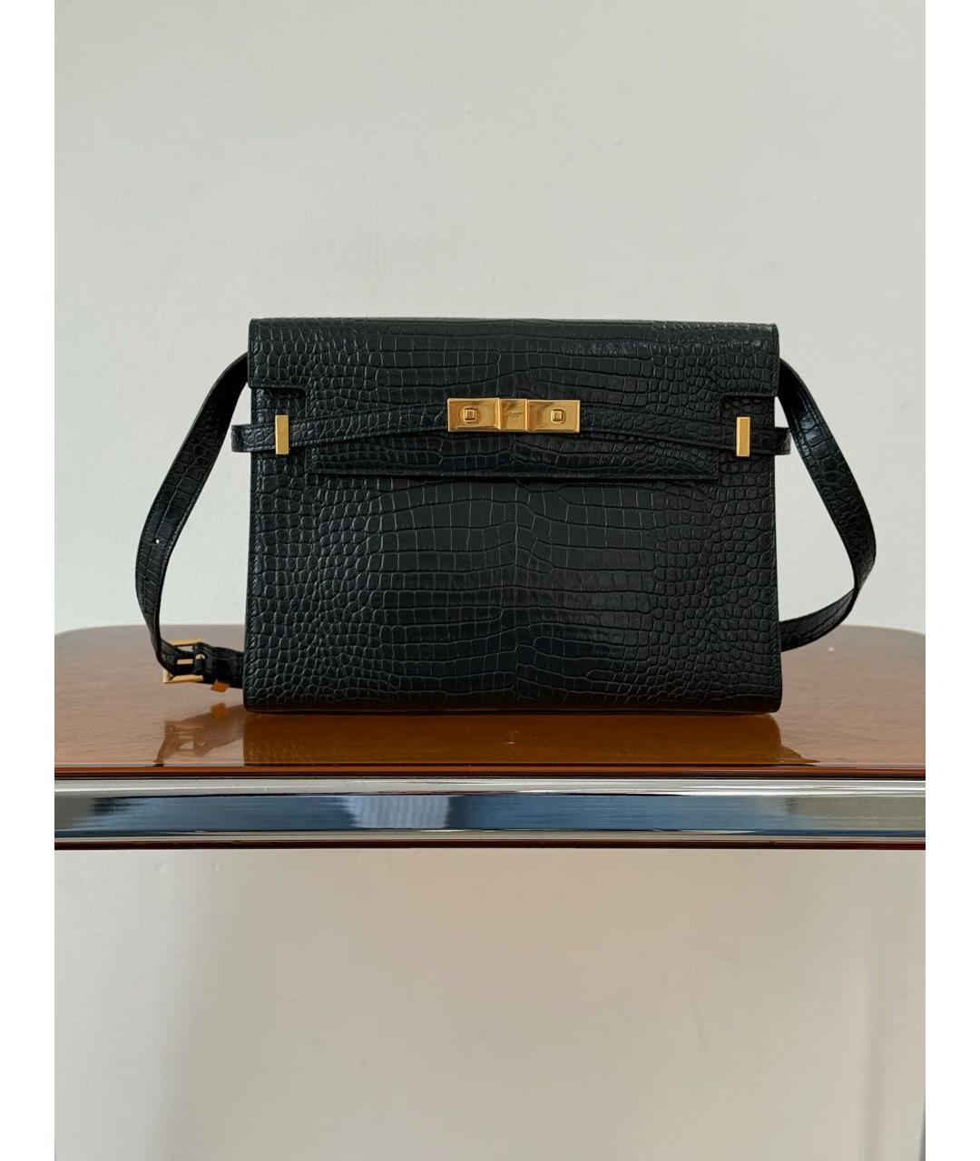 SAINT LAURENT Зеленая кожаная сумка через плечо, фото 8