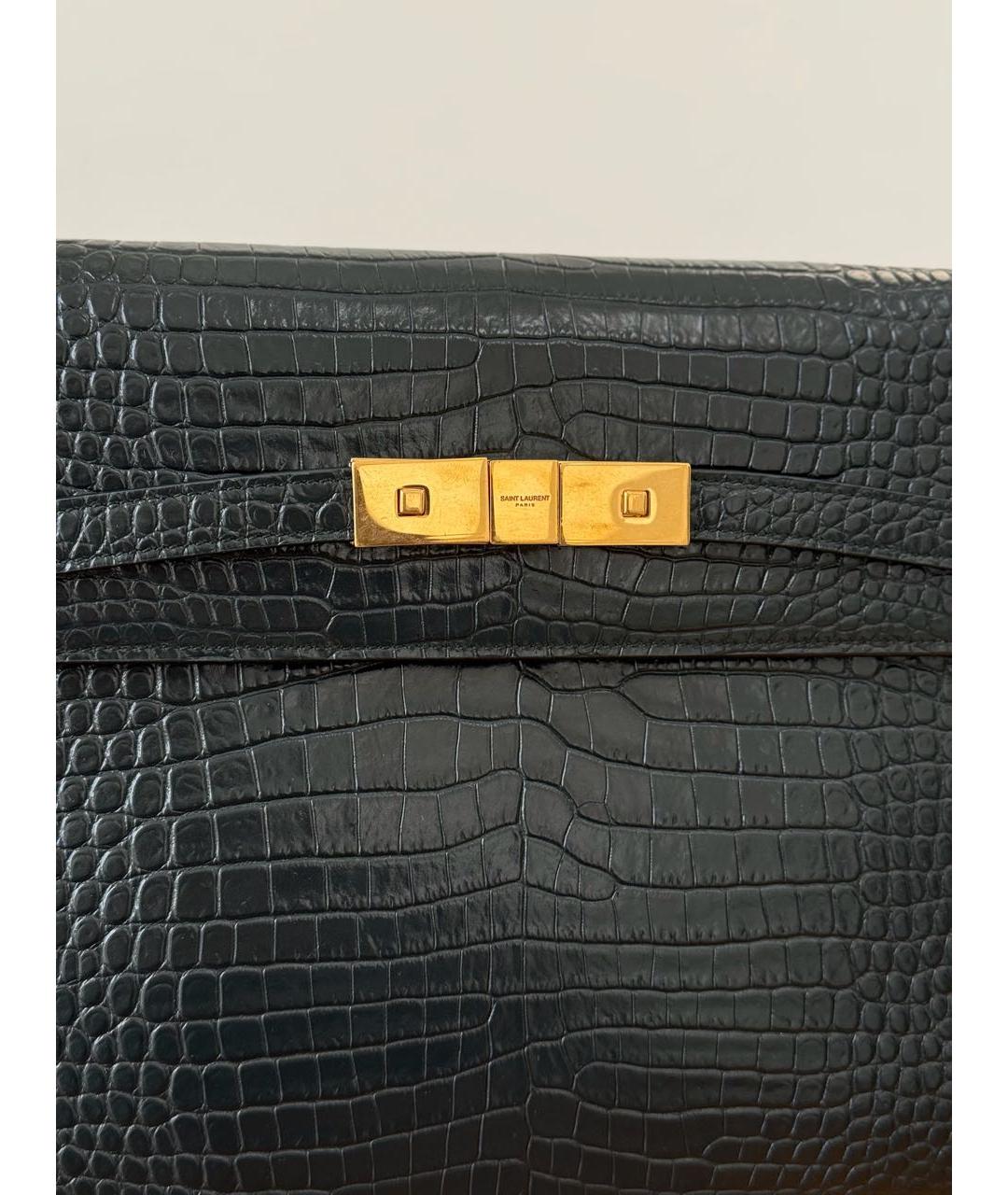 SAINT LAURENT Зеленая кожаная сумка через плечо, фото 5