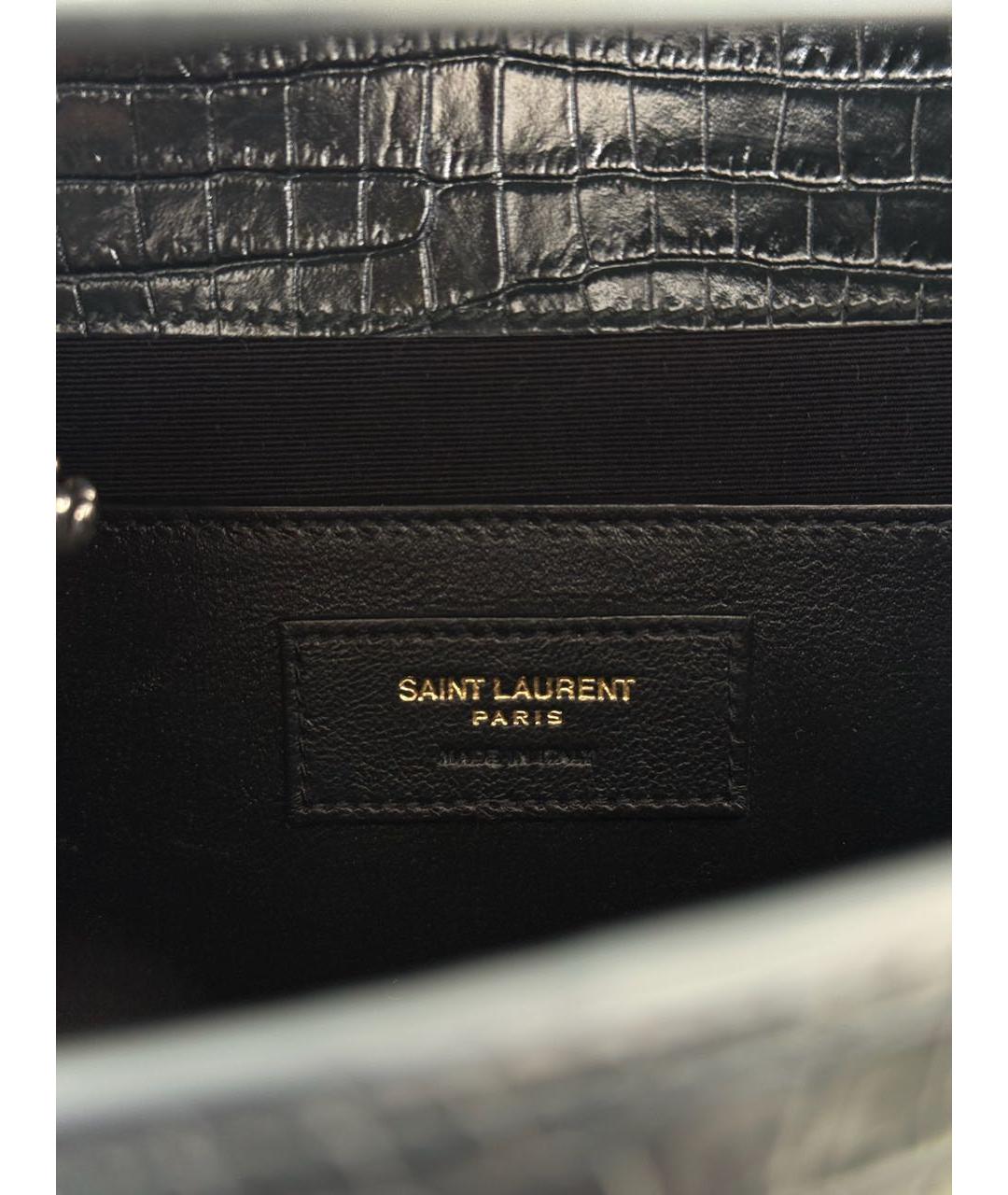 SAINT LAURENT Зеленая кожаная сумка через плечо, фото 7