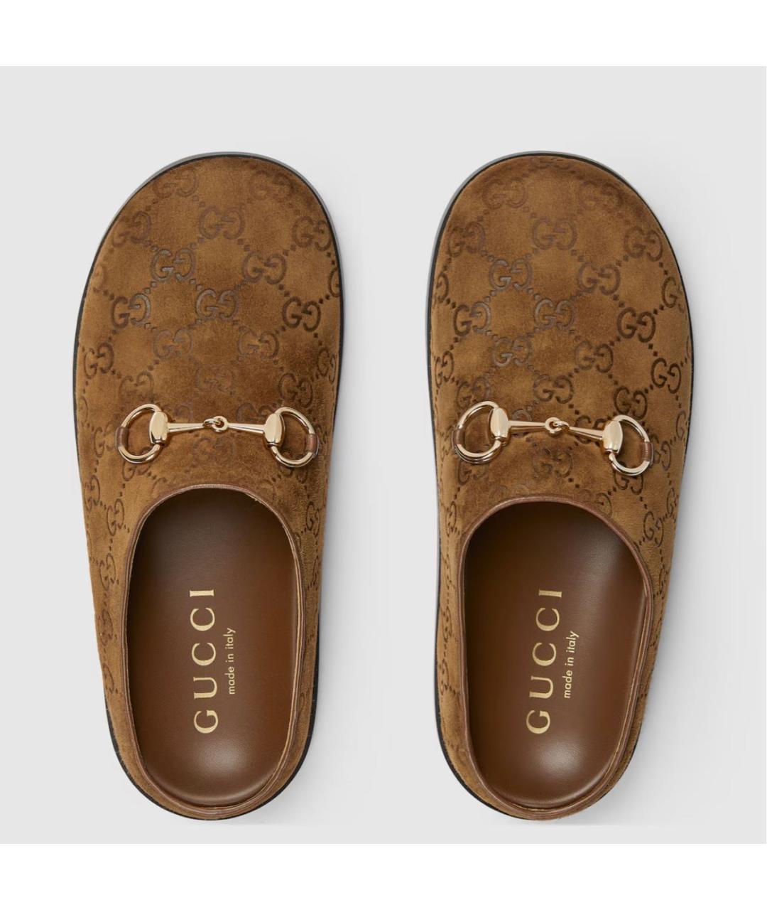 GUCCI Коричневые замшевые мюли, фото 5