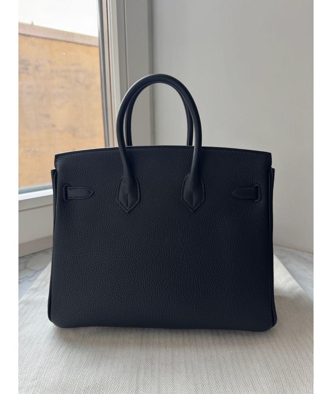HERMES Черная кожаная сумка с короткими ручками, фото 3