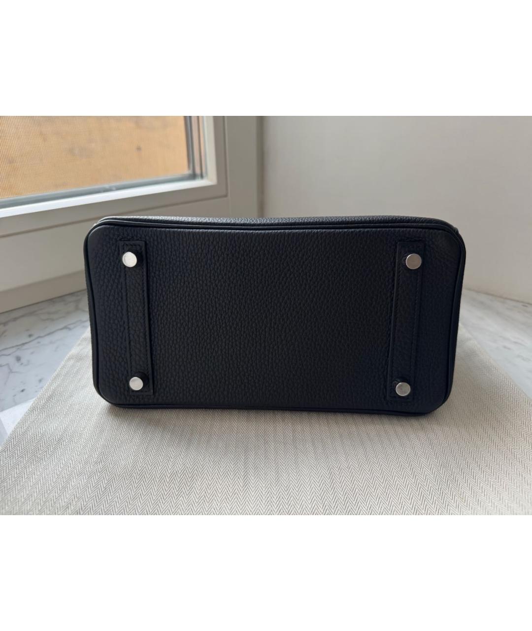 HERMES Черная кожаная сумка с короткими ручками, фото 4