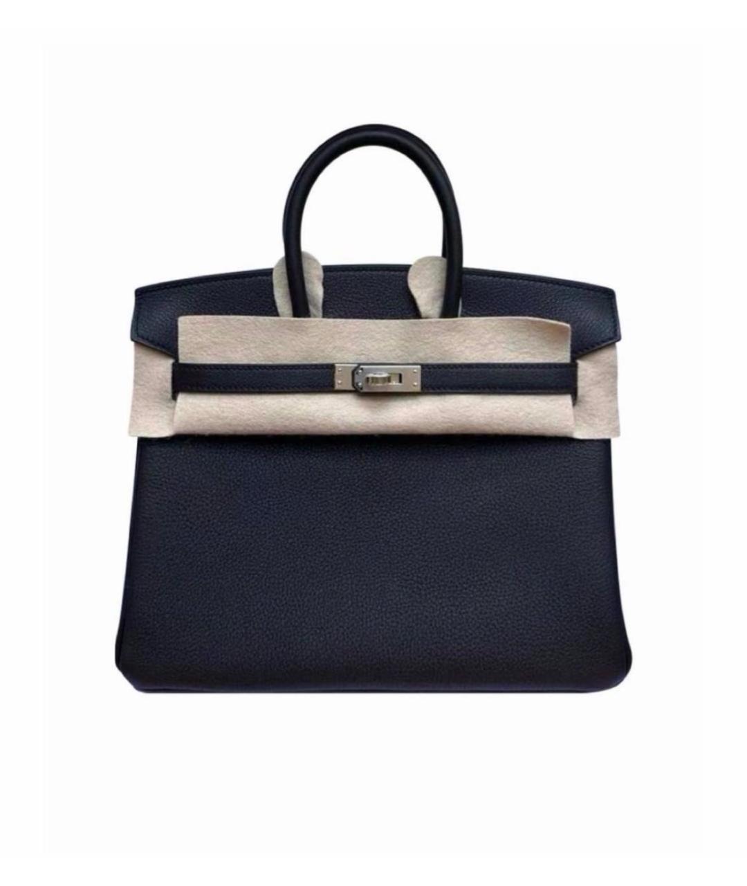 HERMES Черная кожаная сумка с короткими ручками, фото 9